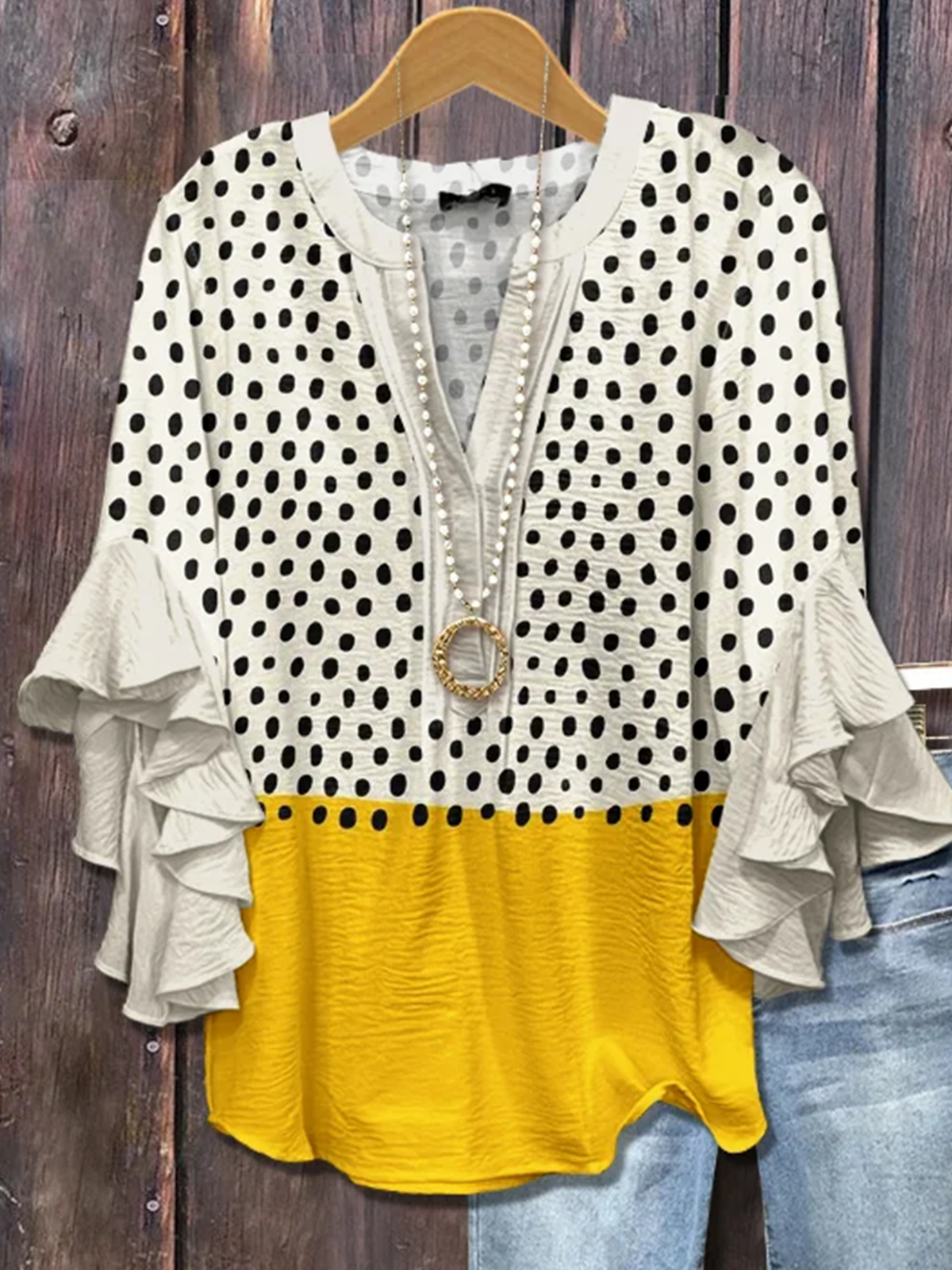 Blouses Coutures contrastées Fête Été Coton Micro-élasticité Faire la navette Demi Manche Trapèze Régulier pour Femmes