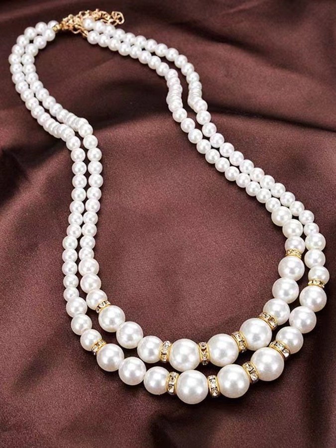 Collier Femmes Urbain Plain Toutes Les Saisons Roulotté Vacances chaîne en métal Collier