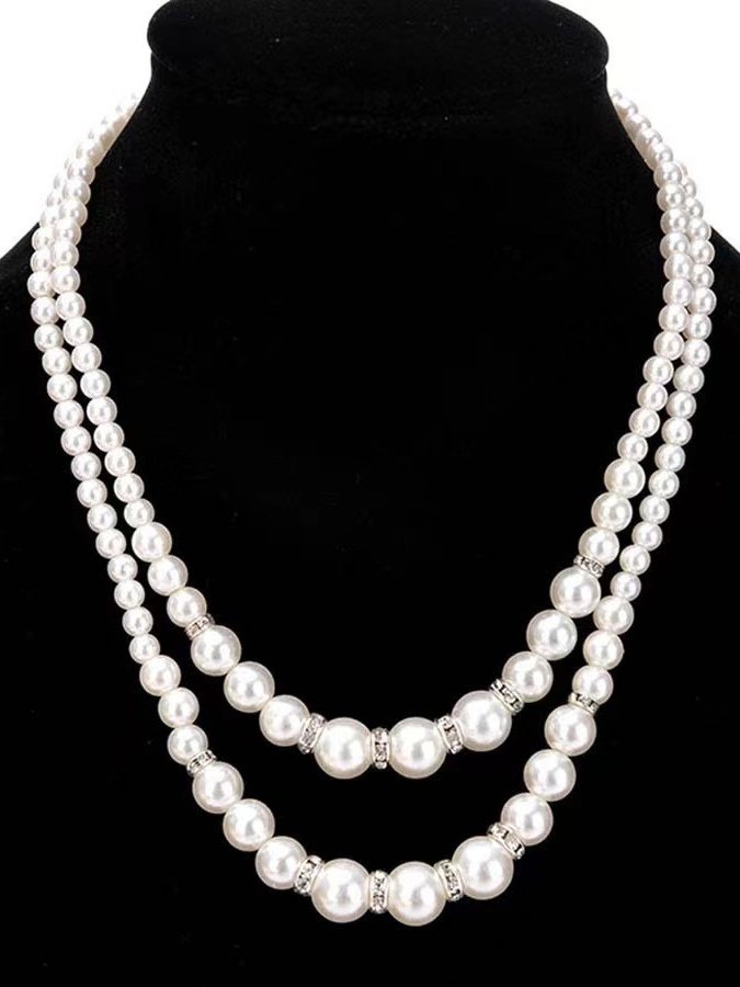Collier Femmes Urbain Plain Toutes Les Saisons Roulotté Vacances chaîne en métal Collier