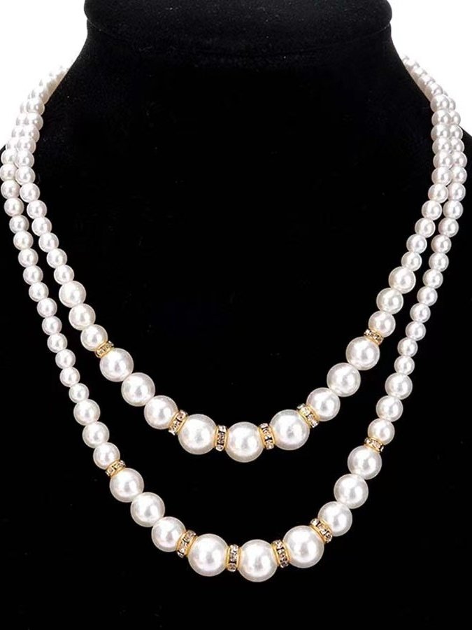 Collier Femmes Urbain Plain Toutes Les Saisons Roulotté Vacances chaîne en métal Collier
