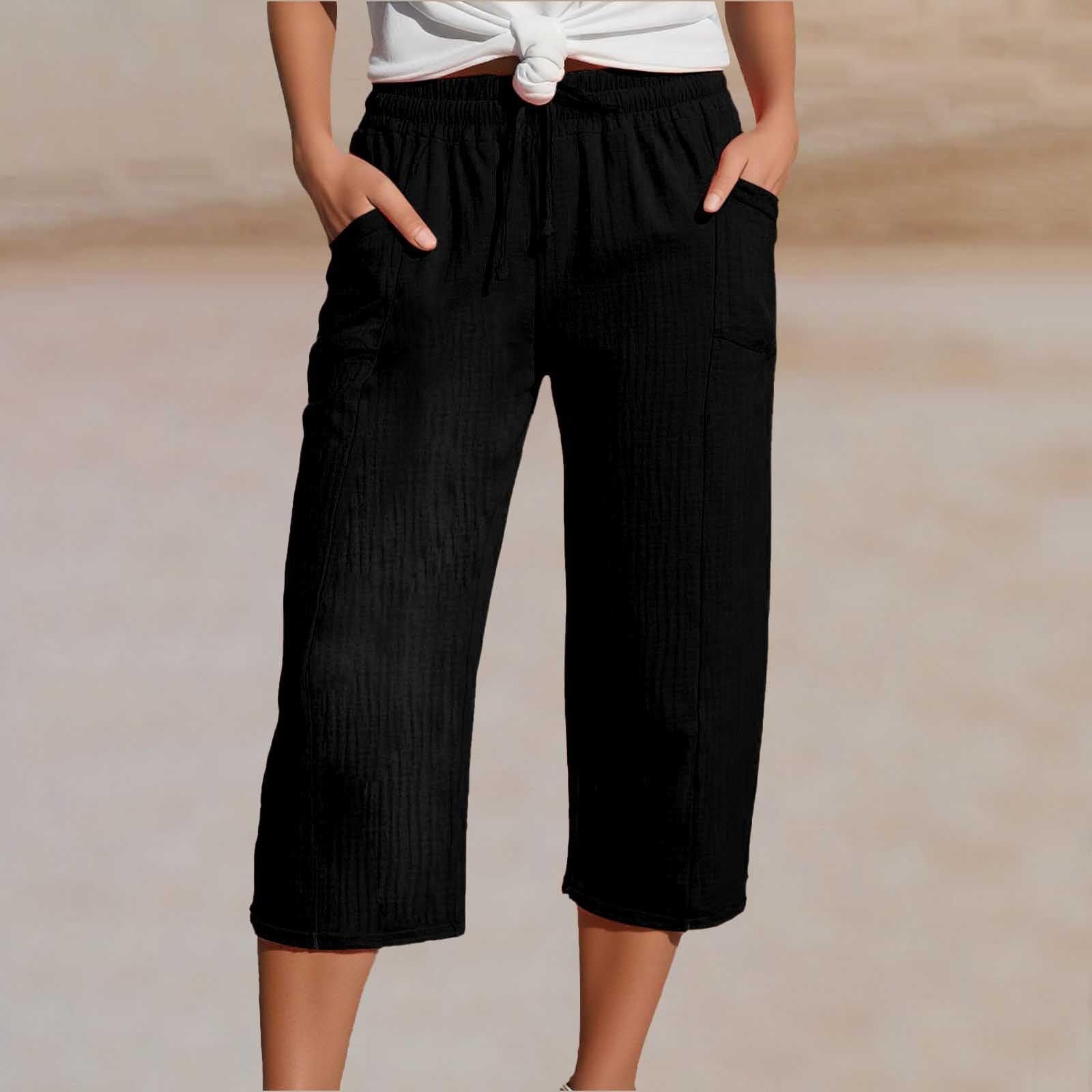 Pantalons Femmes Décontracté Plain Été Naturel Quotidien Coupe Régulière Corsaire Plage Shorts Régulier
