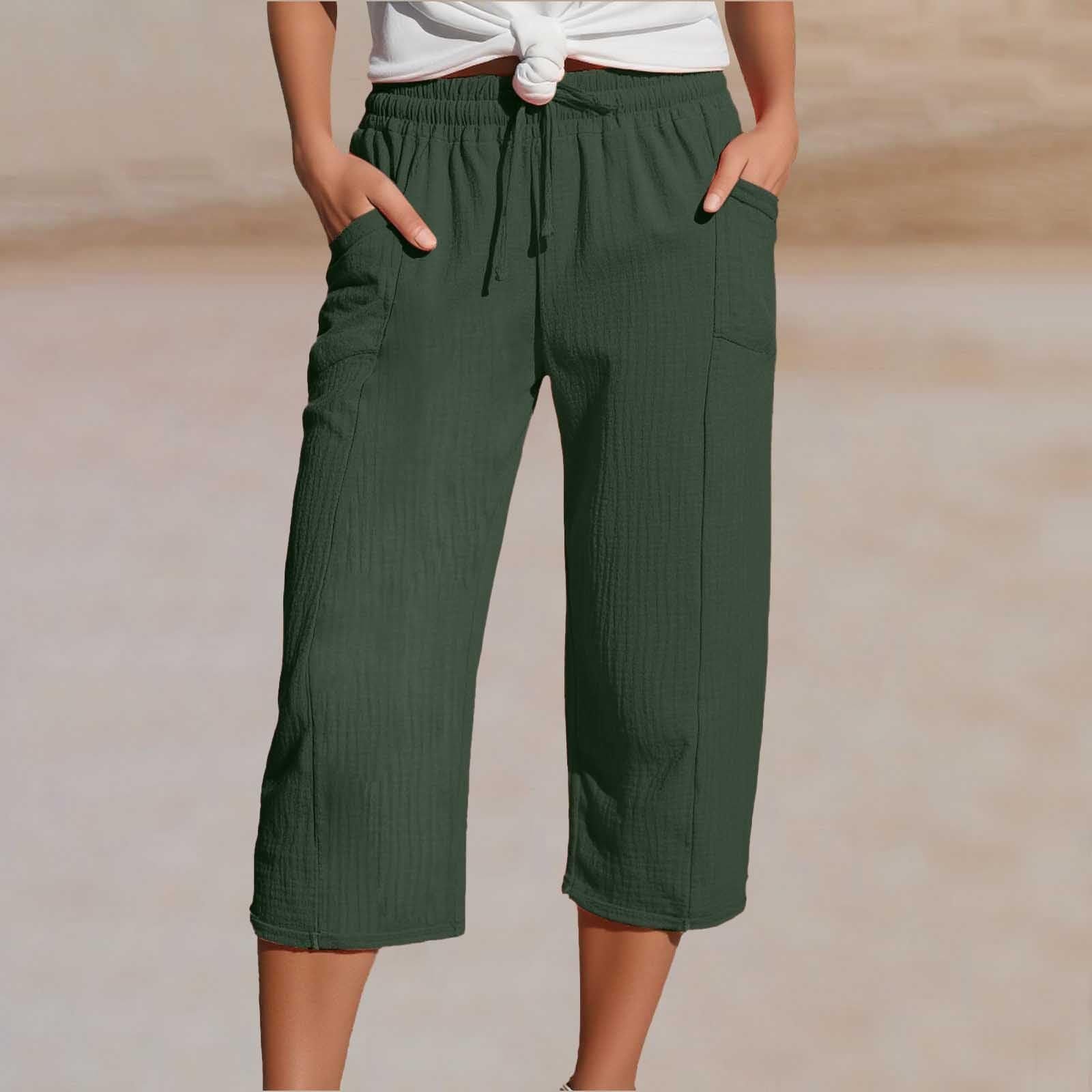 Pantalons Femmes Décontracté Plain Été Naturel Quotidien Coupe Régulière Corsaire Plage Shorts Régulier