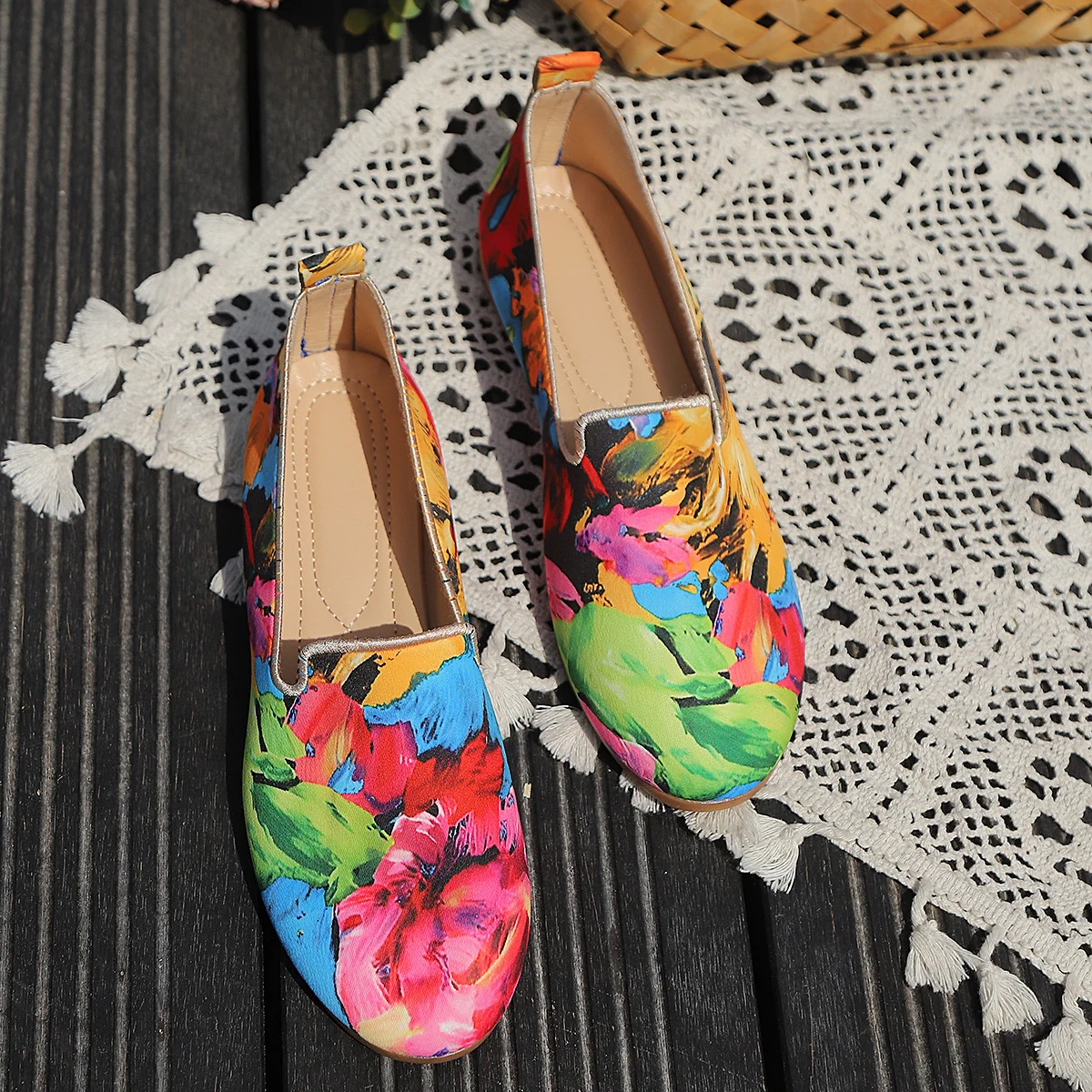 chaussure Accessoires Femmes Bloc de Couleur Cuir