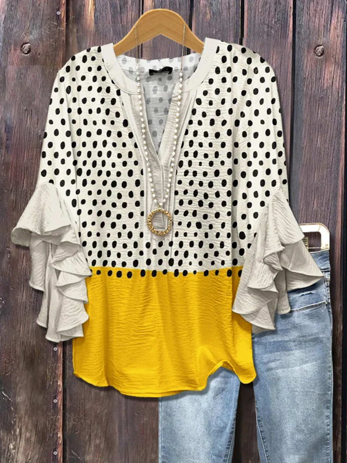 Blouses Coutures contrastées Fête Été Coton Micro-élasticité Faire la navette Demi Manche Trapèze Régulier pour Femmes