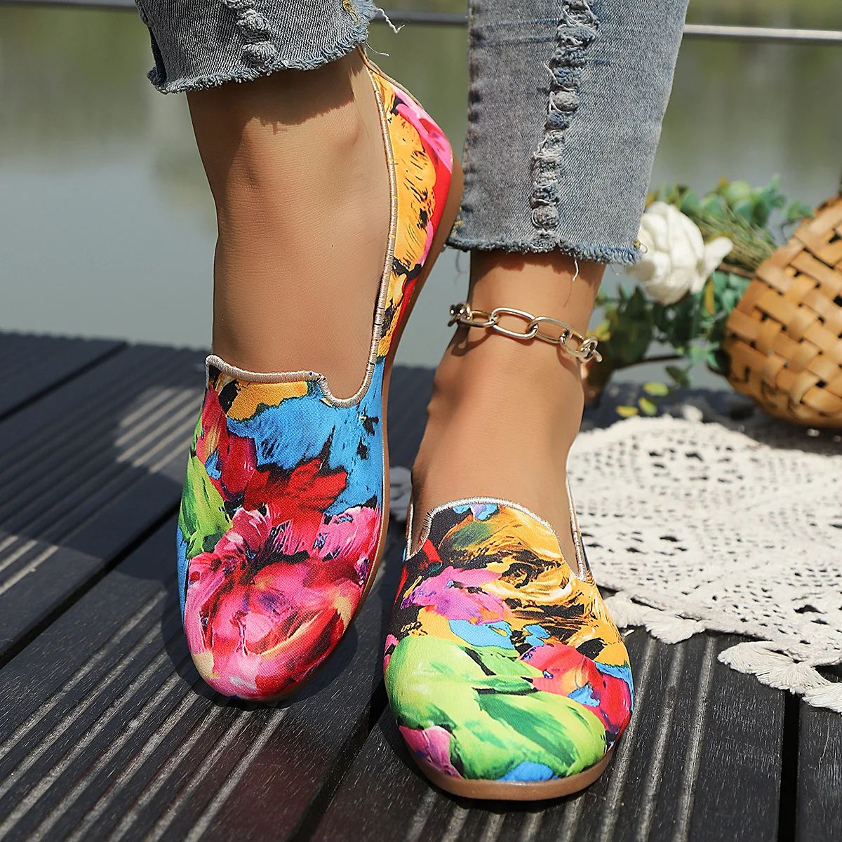 chaussure Accessoires Femmes Bloc de Couleur Cuir