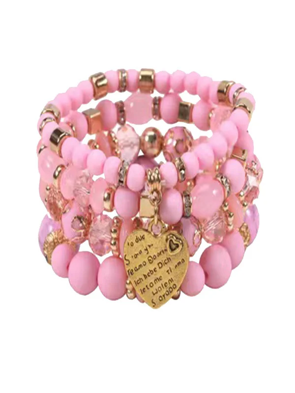 Bracelets Bloc de Couleur Sexy Toutes Les Saisons Joint Fendu Rendez-Vous Métal multicouche Bracelet pour Femmes
