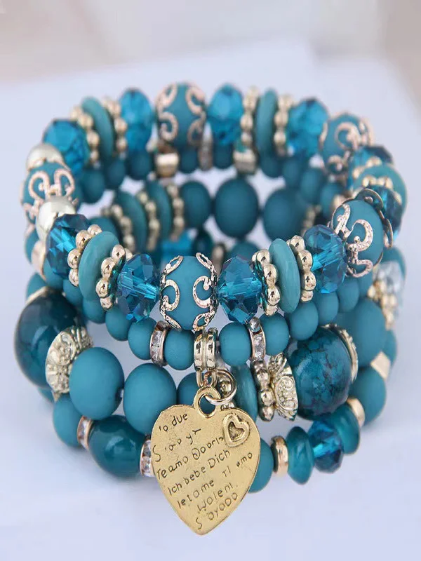 Bracelets Bloc de Couleur Sexy Toutes Les Saisons Joint Fendu Rendez-Vous Métal multicouche Bracelet pour Femmes