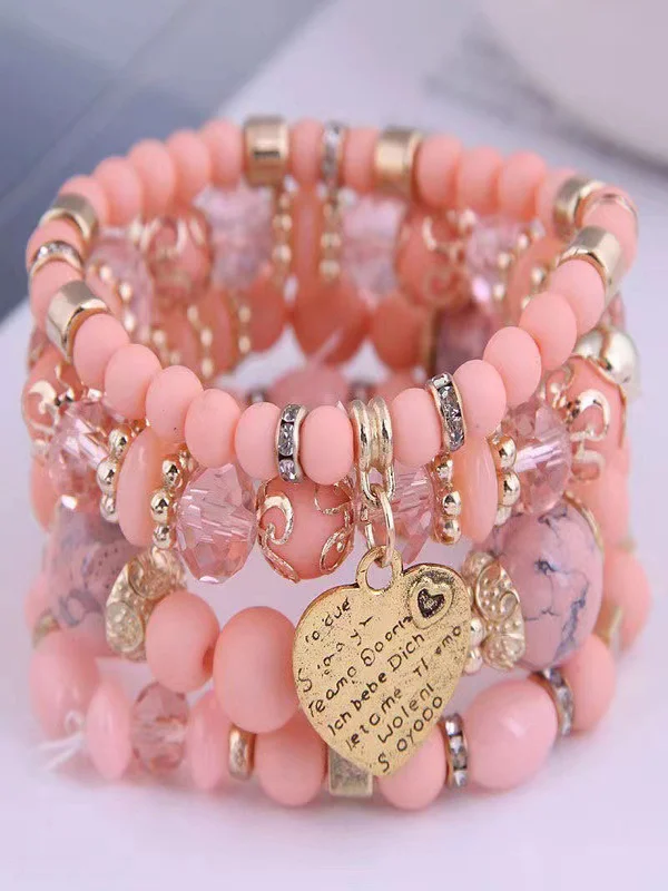 Bracelets Bloc de Couleur Sexy Toutes Les Saisons Joint Fendu Rendez-Vous Métal multicouche Bracelet pour Femmes