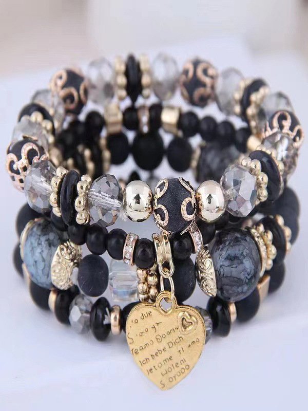 Bracelets Bloc de Couleur Sexy Toutes Les Saisons Joint Fendu Rendez-Vous Métal multicouche Bracelet pour Femmes
