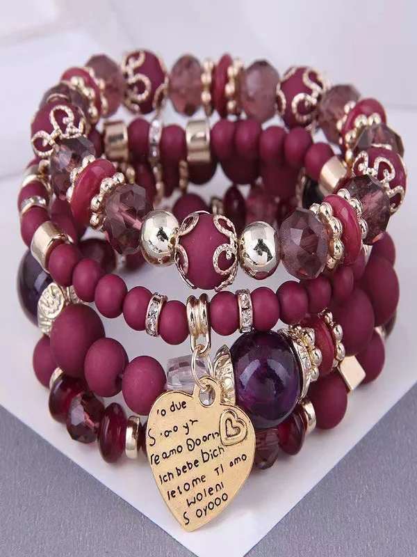Bracelets Bloc de Couleur Sexy Toutes Les Saisons Joint Fendu Rendez-Vous Métal multicouche Bracelet pour Femmes