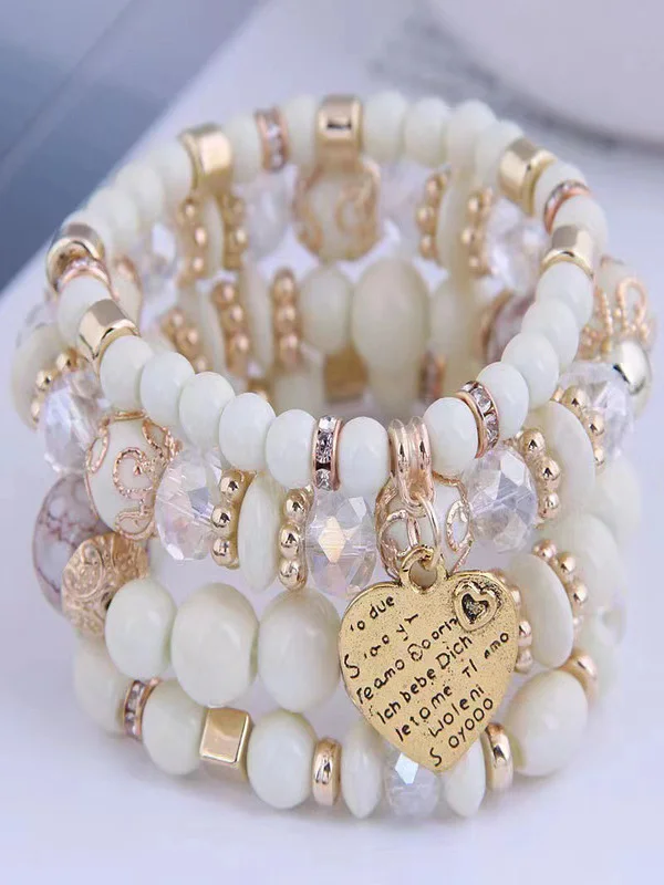 Bracelets Bloc de Couleur Sexy Toutes Les Saisons Joint Fendu Rendez-Vous Métal multicouche Bracelet pour Femmes