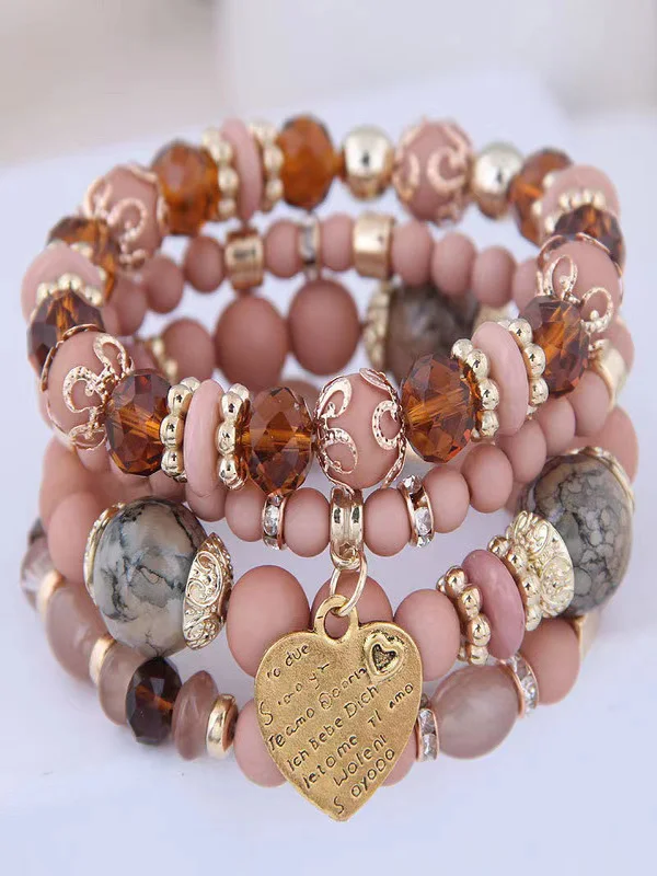 Bracelets Bloc de Couleur Sexy Toutes Les Saisons Joint Fendu Rendez-Vous Métal multicouche Bracelet pour Femmes