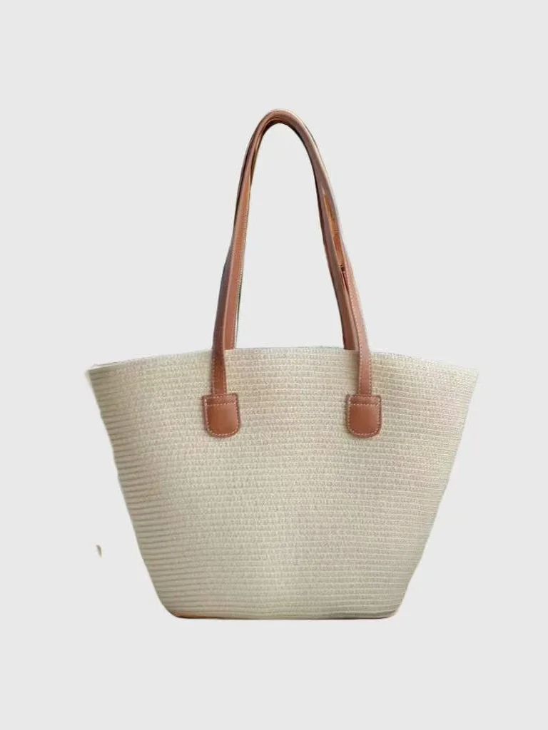 Sacs à Bandoulière Rayé Boho Toutes Les Saisons Zip Quotidien Paille Paille pour Femmes