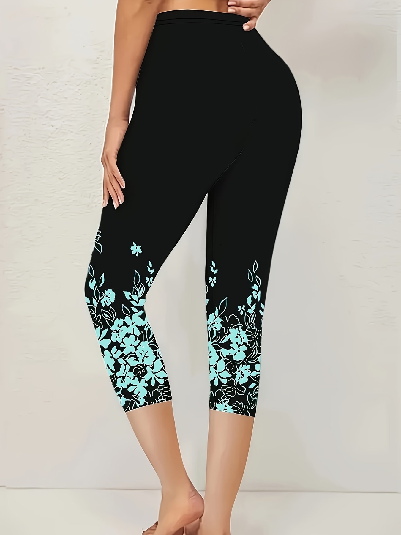 Pantalons Décontracté Floral Été Quotidien Coupe Régulière Corsaire Legging Droit T.-N.-L. pour Femmes