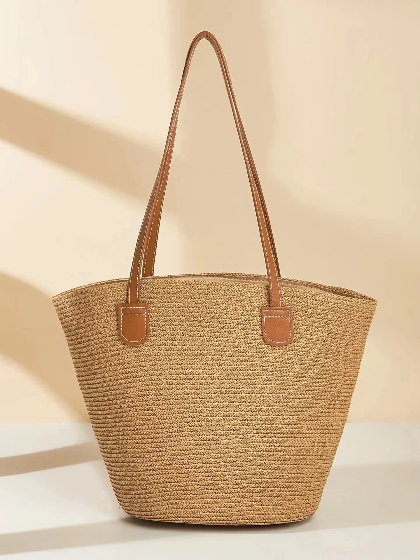 Sacs à Bandoulière Rayé Boho Toutes Les Saisons Zip Quotidien Paille Paille pour Femmes