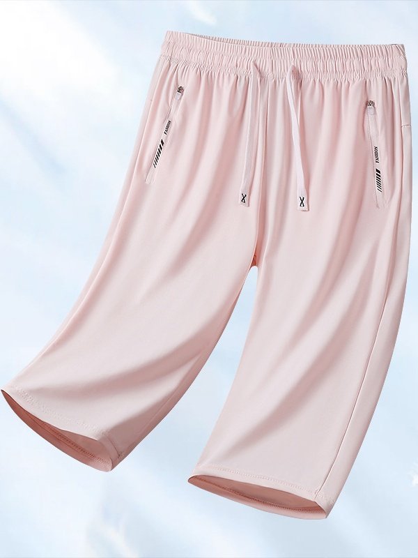 Shorts Simple Plain Été Naturel à Haute Élasticité Absorber l'Humidité et Évacuer la Sueur Sportif & Intérieur Coupe Régulière Corsaire pour Femmes