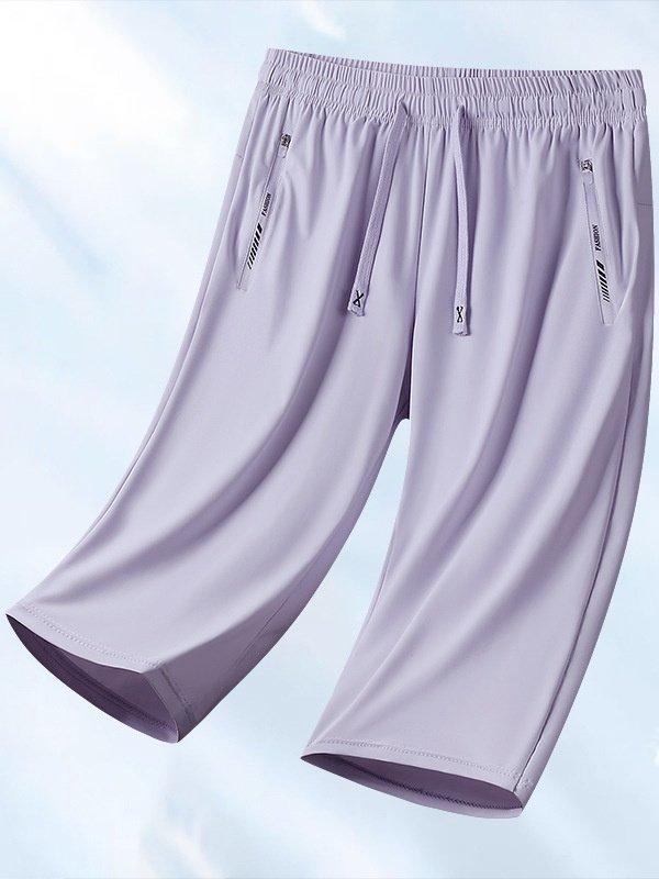 Shorts Simple Plain Été Naturel à Haute Élasticité Absorber l'Humidité et Évacuer la Sueur Sportif & Intérieur Coupe Régulière Corsaire pour Femmes