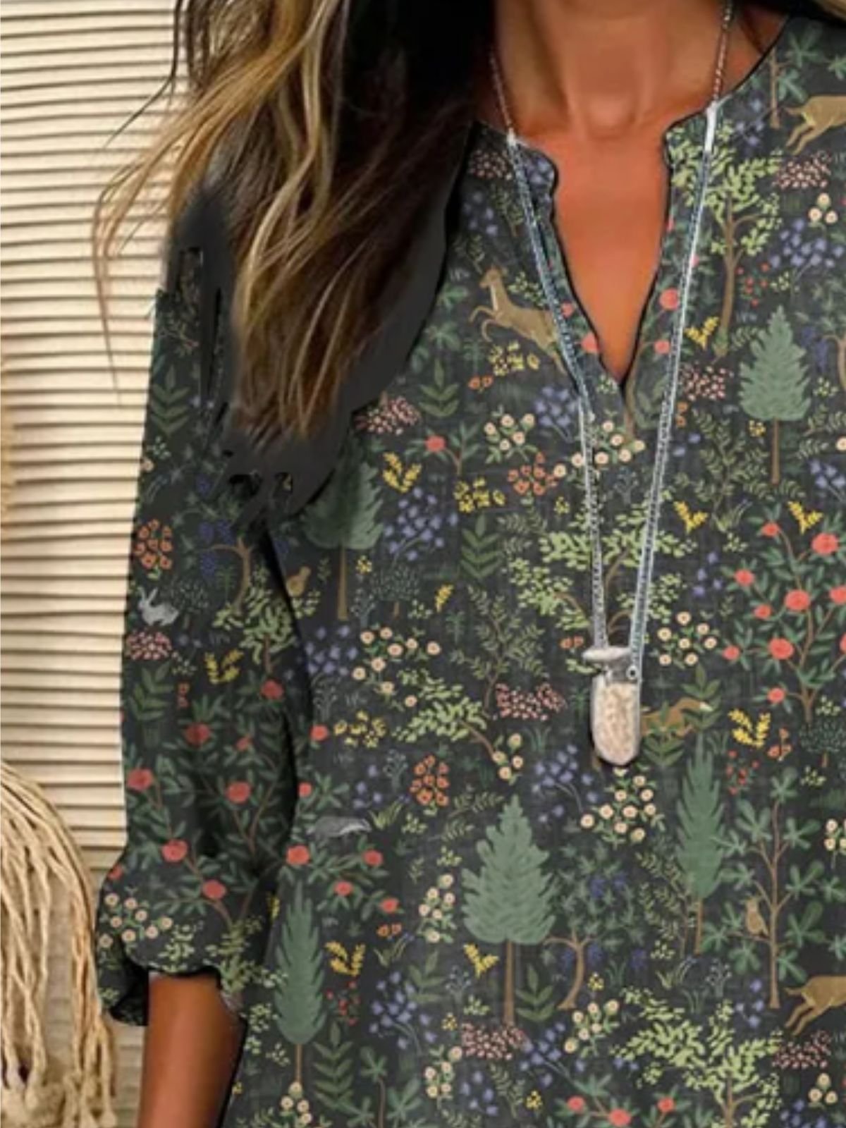 Blouses Femmes Décontracté Floral Printemps / Automne Polyester Aucune élasticité Quotidien Ample Col Châle Régulier