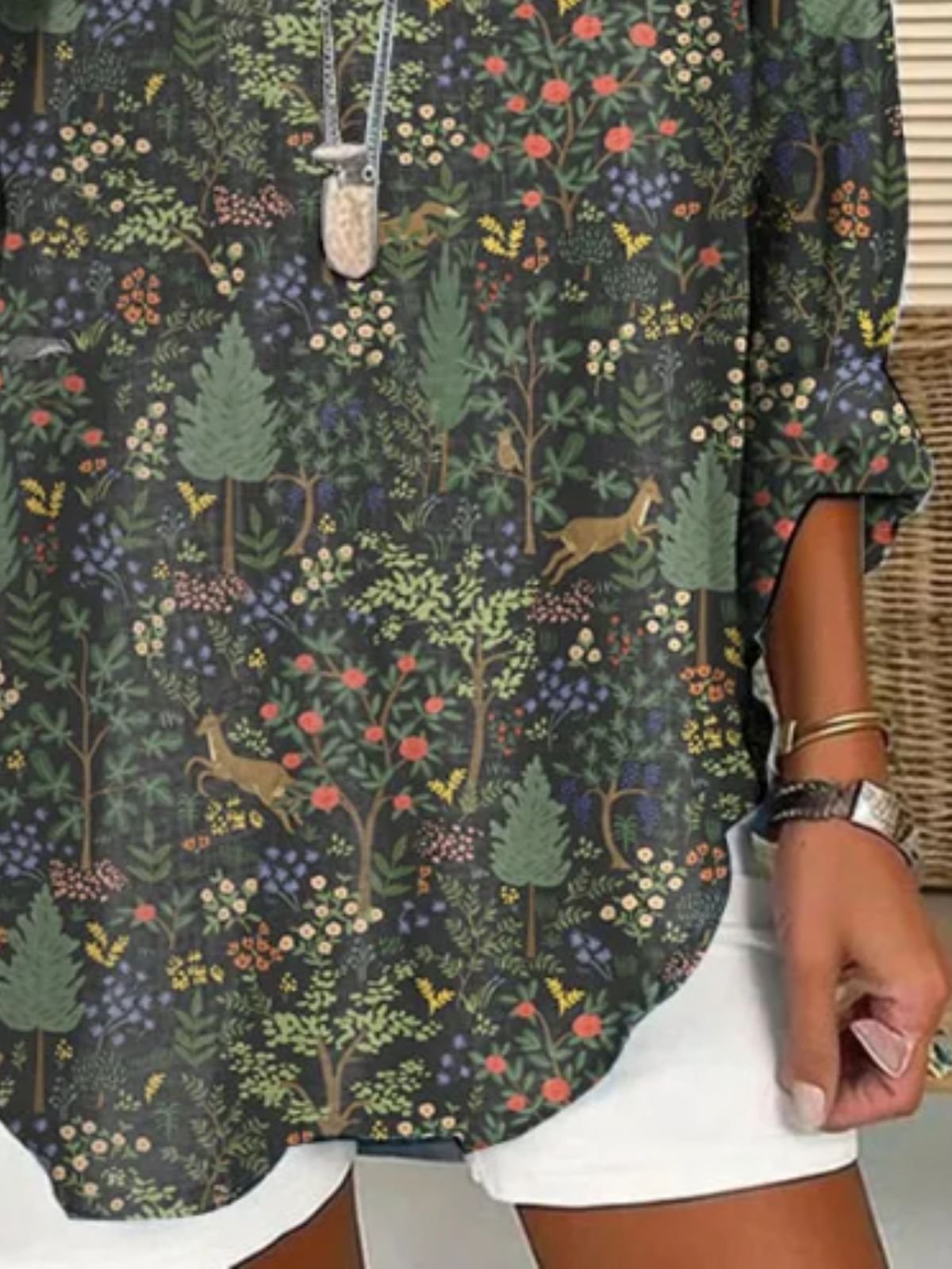 Blouses Femmes Décontracté Floral Printemps / Automne Polyester Aucune élasticité Quotidien Ample Col Châle Régulier