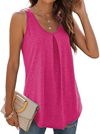 Top Débardeur Tops Plain Été Sportif Froncé Micro-élasticité Quotidien Coupe Régulière Régulier Droit pour Femmes