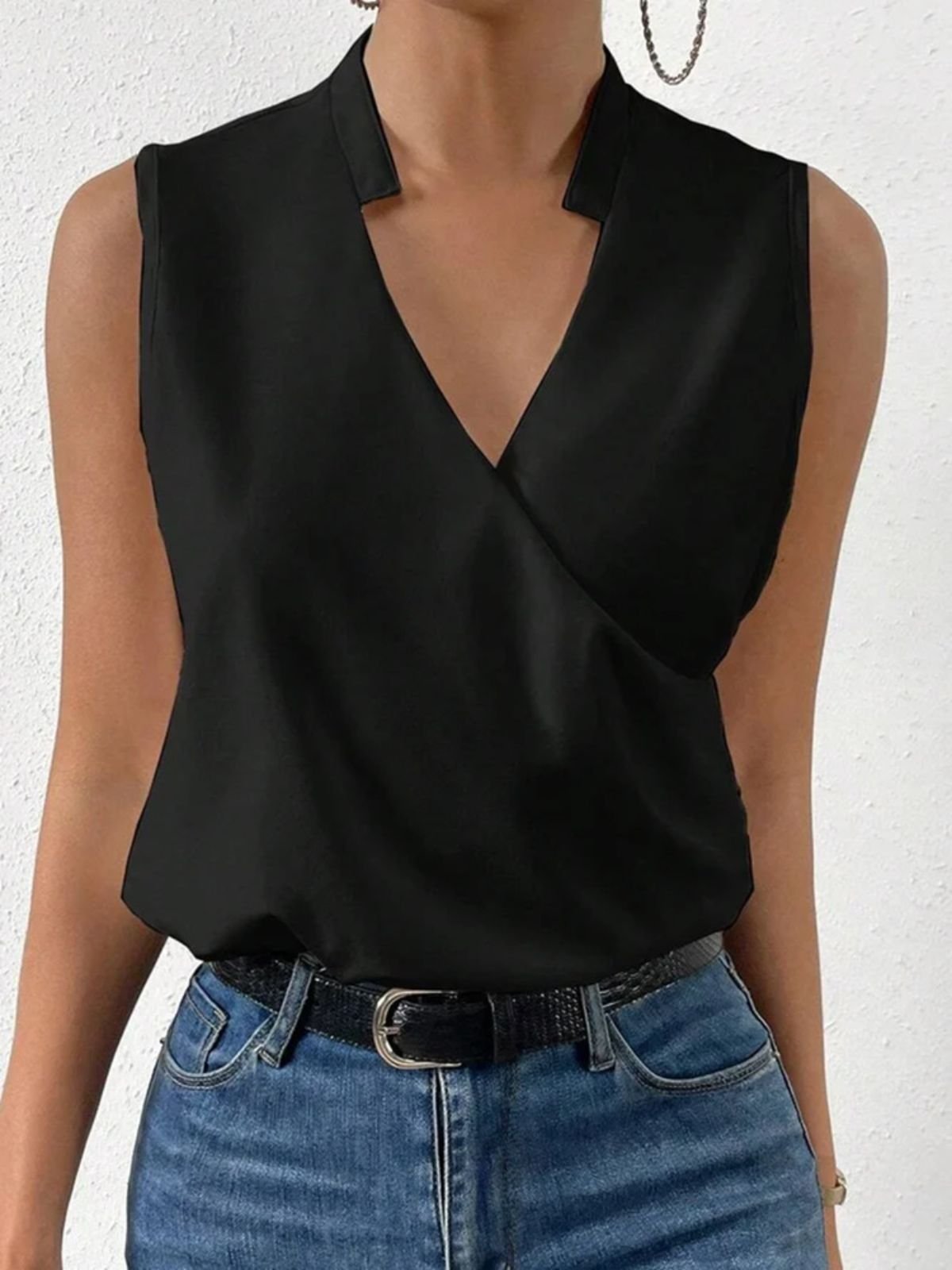 Top Débardeur Tops Femmes Élégant Plain Été Micro-élasticité Quotidien Coupe Régulière Sans Manches Régulier Régulier