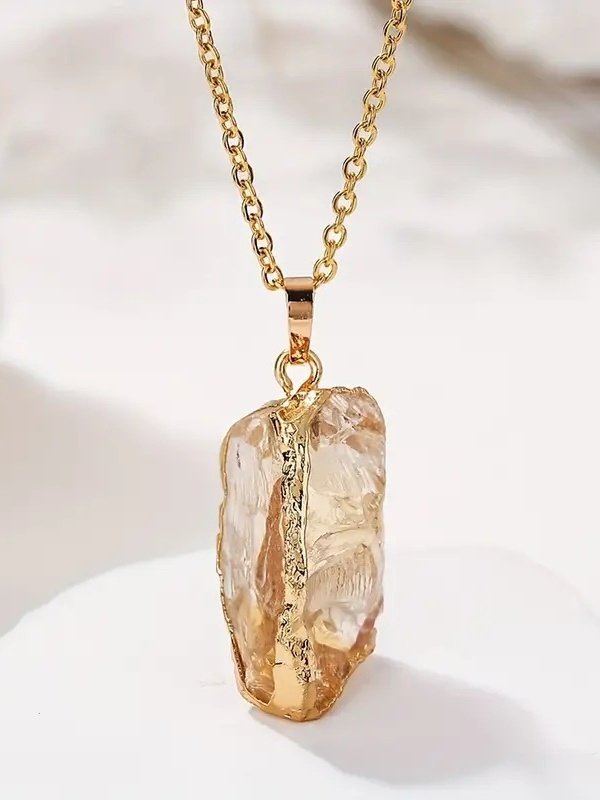 Collier Décontracté Bloc de Couleur Toutes Les Saisons Joint Fendu Rendez-Vous Chaîne Colliers Cristal pour Femmes