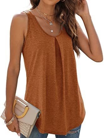 Top Débardeur Tops Plain Été Sportif Froncé Micro-élasticité Quotidien Coupe Régulière Régulier Droit pour Femmes