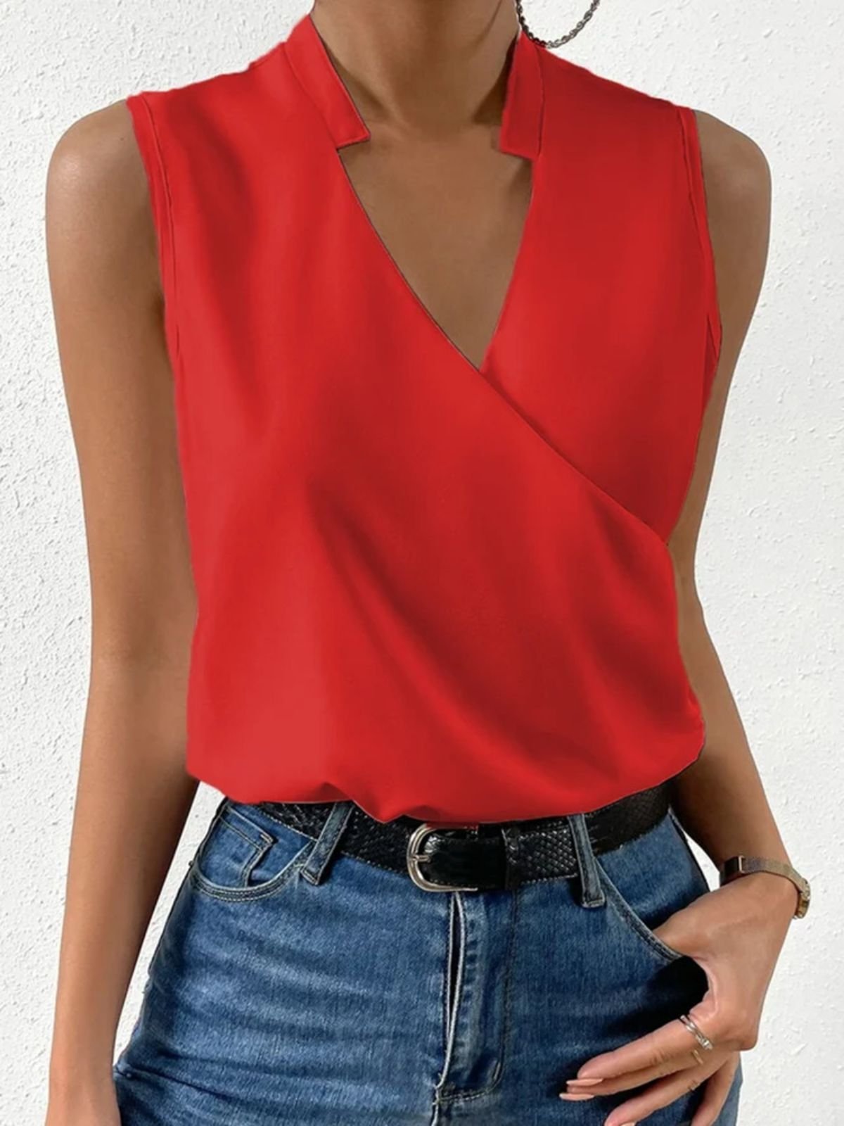 Top Débardeur Tops Femmes Élégant Plain Été Micro-élasticité Quotidien Coupe Régulière Sans Manches Régulier Régulier