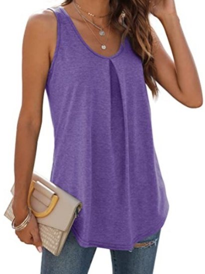 Top Débardeur Tops Plain Été Sportif Froncé Micro-élasticité Quotidien Coupe Régulière Régulier Droit pour Femmes