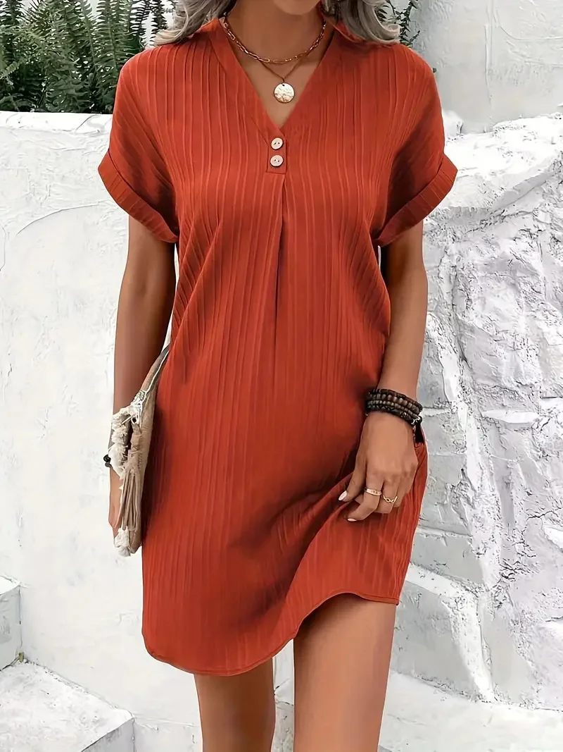 Femmes Plain Aqua Col V Confortable Joint Fendu Robe Maxi Rétro