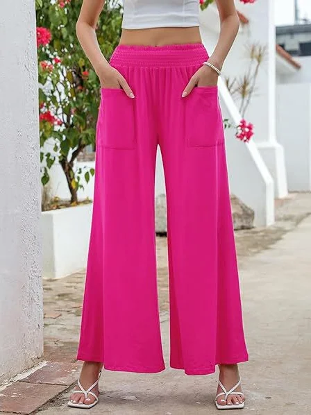 Pantalons Femmes Décontracté Plain Printemps / Automne Couture de poche Naturel Micro-élasticité Faire la navette Pantalons à Jambe Large Droit