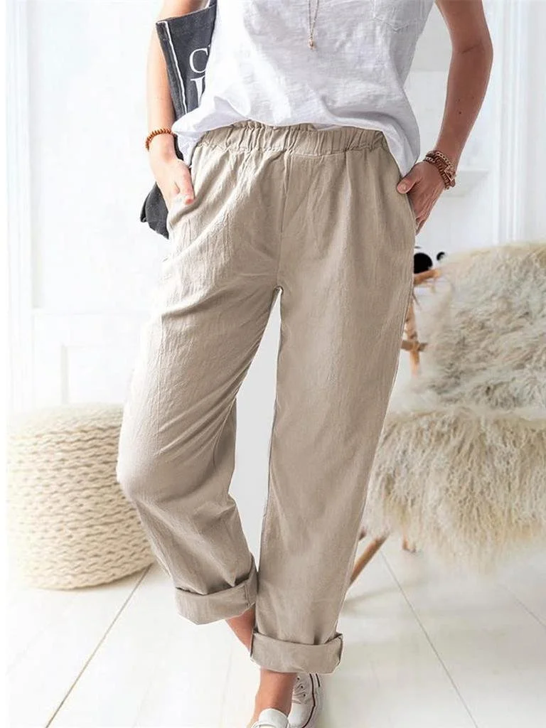 Pantalons Femmes Décontracté Plain Printemps / Automne Polyester Naturel Aucune élasticité Faire la navette Ample Pantalon baggy