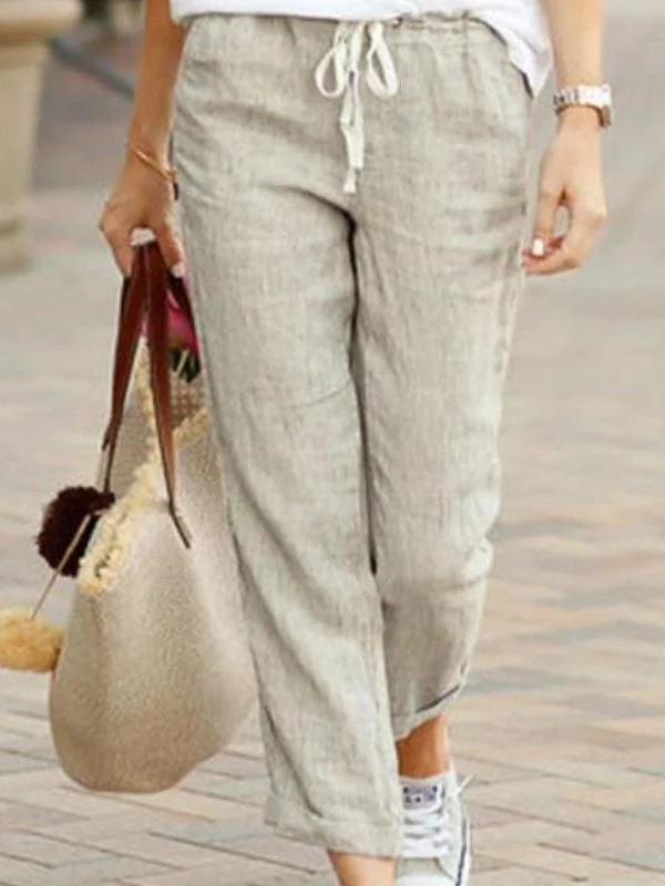 Pantalons Décontracté Plain Printemps / Automne Aucune élasticité Ample Long Droit Régulier Pantalon baggy pour Femmes