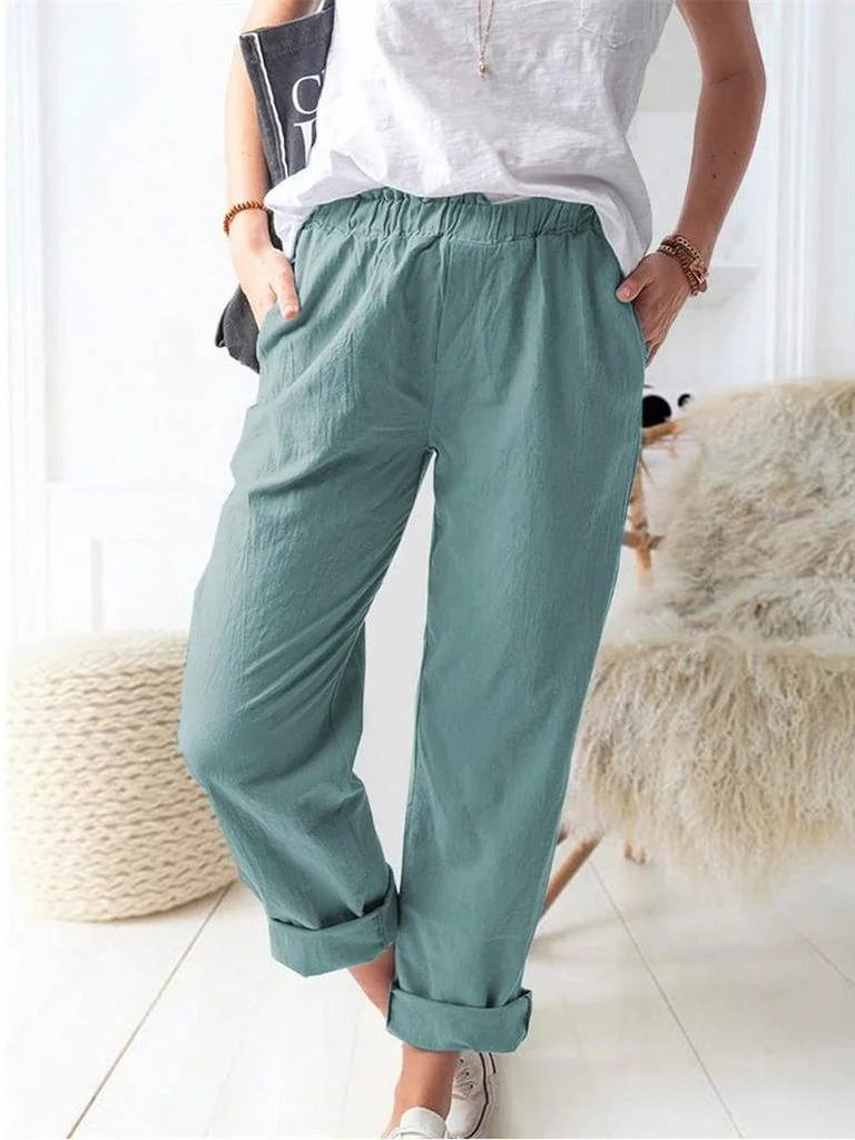 Pantalons Femmes Décontracté Plain Printemps / Automne Polyester Naturel Aucune élasticité Faire la navette Ample Pantalon baggy