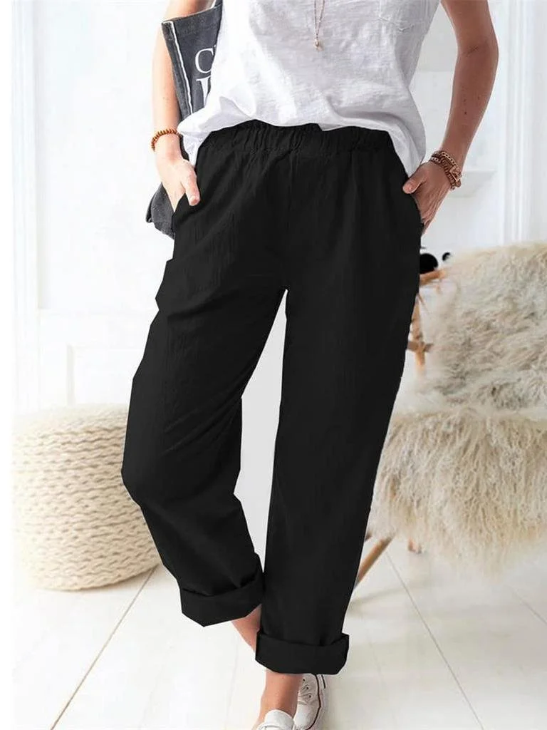 Pantalons Femmes Décontracté Plain Printemps / Automne Polyester Naturel Aucune élasticité Faire la navette Ample Pantalon baggy