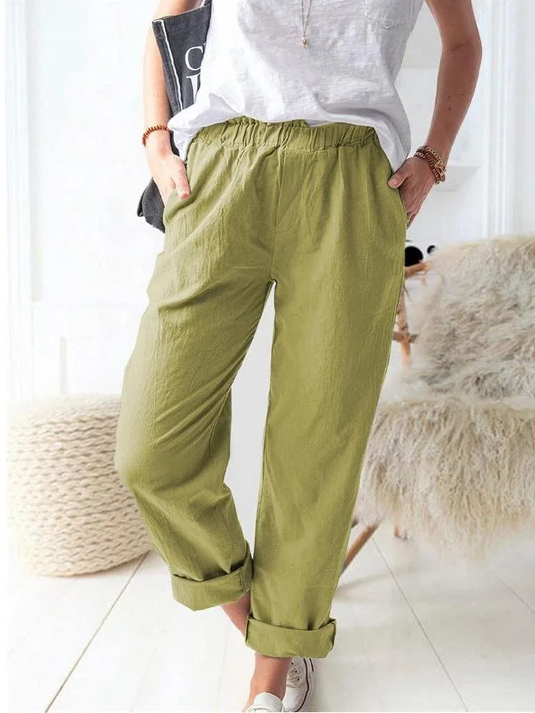 Pantalons Femmes Décontracté Plain Printemps / Automne Polyester Naturel Aucune élasticité Faire la navette Ample Pantalon baggy