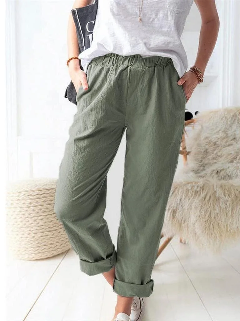 Pantalons Femmes Décontracté Plain Printemps / Automne Polyester Naturel Aucune élasticité Faire la navette Ample Pantalon baggy