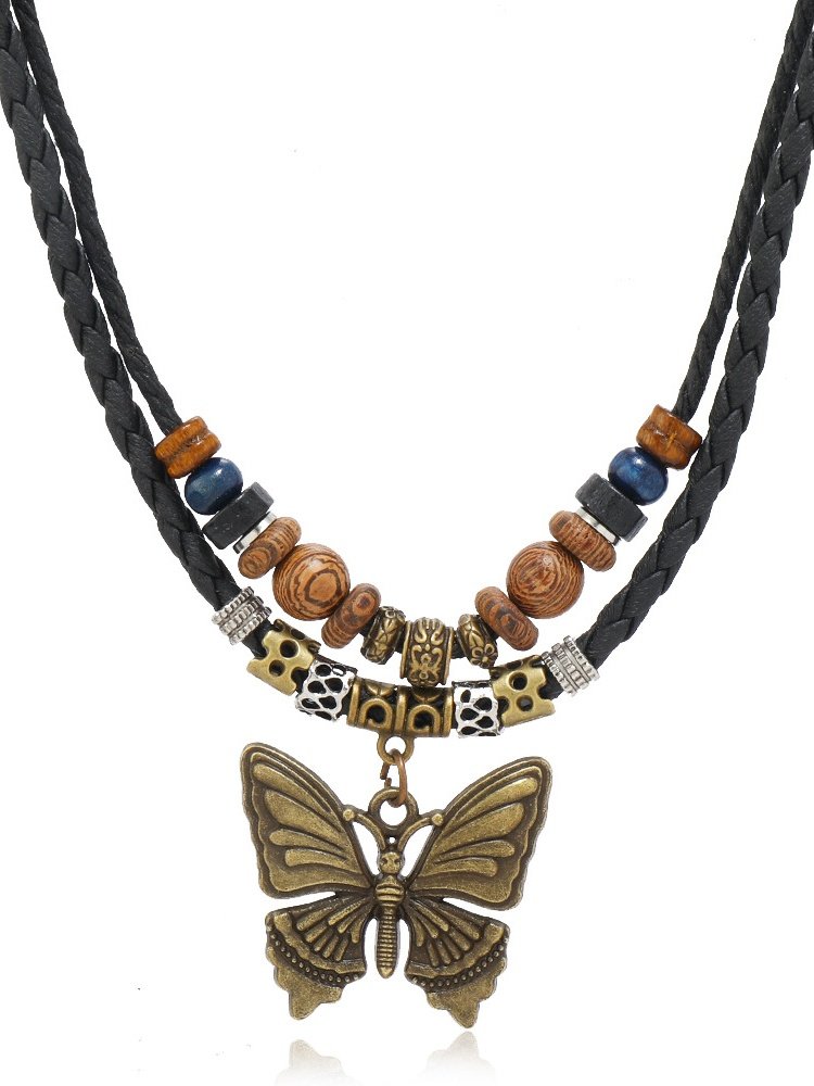 Collier Bloc de Couleur Rue Toutes Les Saisons Joint Fendu Fête Métal Rétro Style Pendentif Collier pour Femmes
