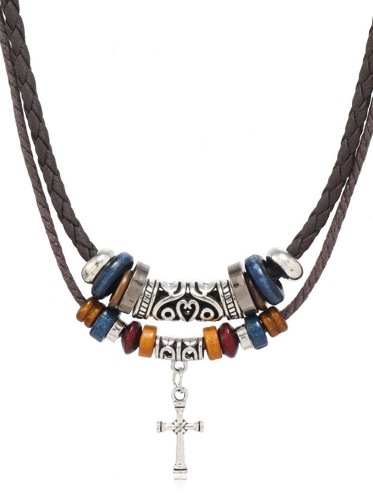 Collier Bloc de Couleur Rue Toutes Les Saisons Joint Fendu Fête Métal Rétro Style Pendentif Collier pour Femmes