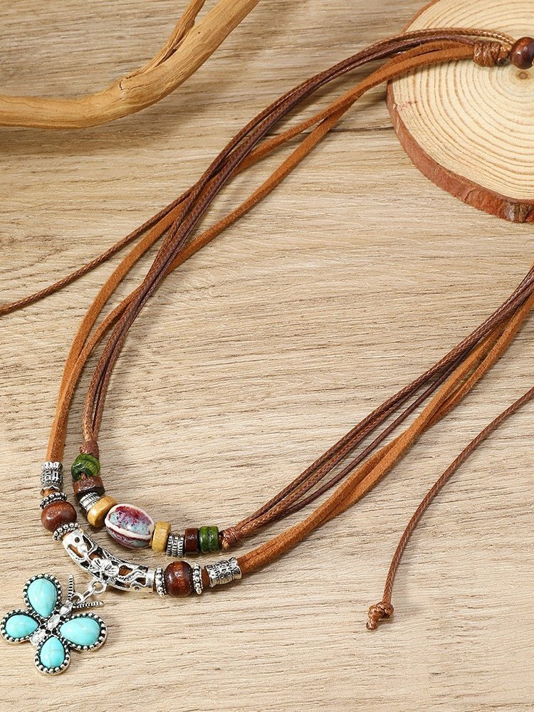 Collier Bloc de Couleur Rue Toutes Les Saisons Joint Fendu Fête Métal Rétro Style Pendentif Collier pour Femmes