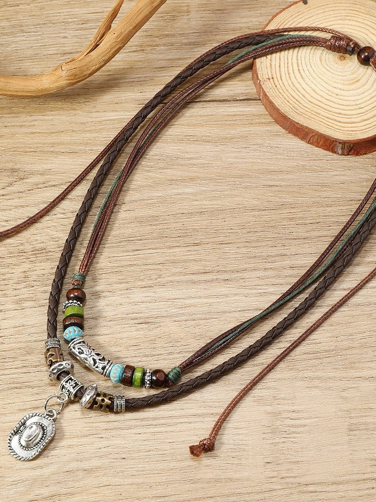 Collier Bloc de Couleur Rue Toutes Les Saisons Joint Fendu Fête Métal Rétro Style Pendentif Collier pour Femmes