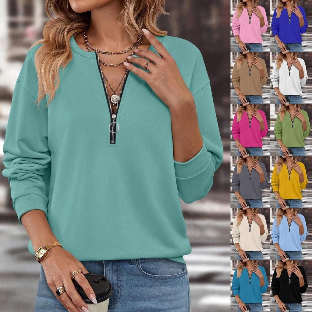 Sweat-shirts Décontracté Plain Printemps / Automne Polyester Manches Longues Col Rond Régulier Droit T.-N.-L. pour Femmes