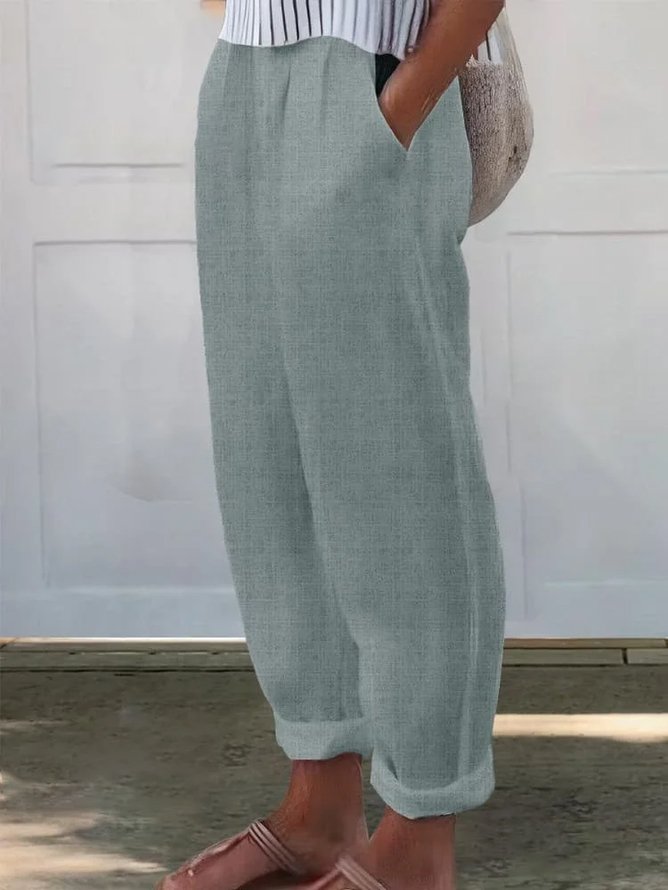 Pantalons Décontracté Plain Printemps / Automne Polyester Imprimé Ample Long Droit Pantalon baggy pour Femmes