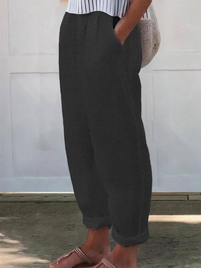 Pantalons Décontracté Plain Printemps / Automne Polyester Imprimé Ample Long Droit Pantalon baggy pour Femmes