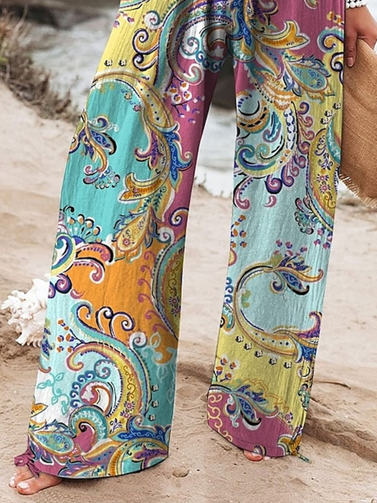 Pantalons Décontracté Printemps / Automne Abstrait Graphique Quotidien Ample Long Droit Régulier Pantalon baggy pour Femmes