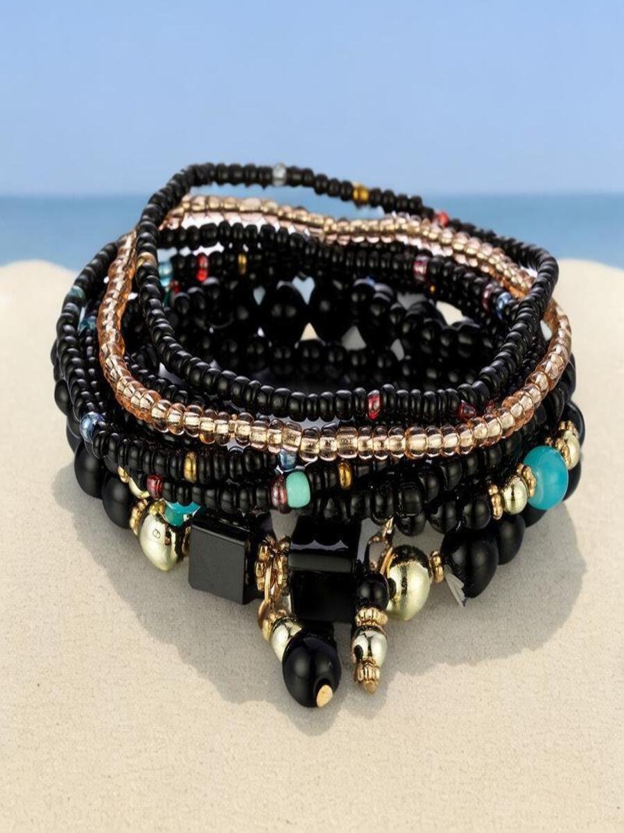 Bracelets Femmes Décontracté Ombre Toutes Les Saisons Tressé Quotidien multicouche Bracelet Acrylique