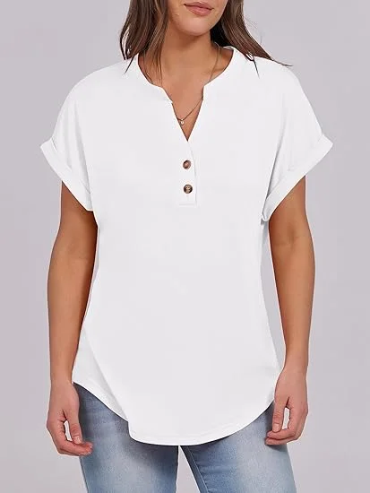 T-shirts Femmes Décontracté Plain Été Coton Micro-élasticité Manches Courtes Régulier Trapèze Régulier