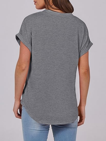 T-shirts Femmes Décontracté Plain Été Coton Micro-élasticité Manches Courtes Régulier Trapèze Régulier