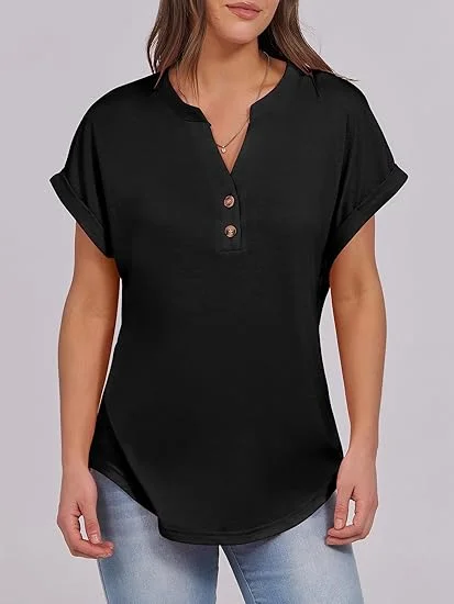 T-shirts Femmes Décontracté Plain Été Coton Micro-élasticité Manches Courtes Régulier Trapèze Régulier