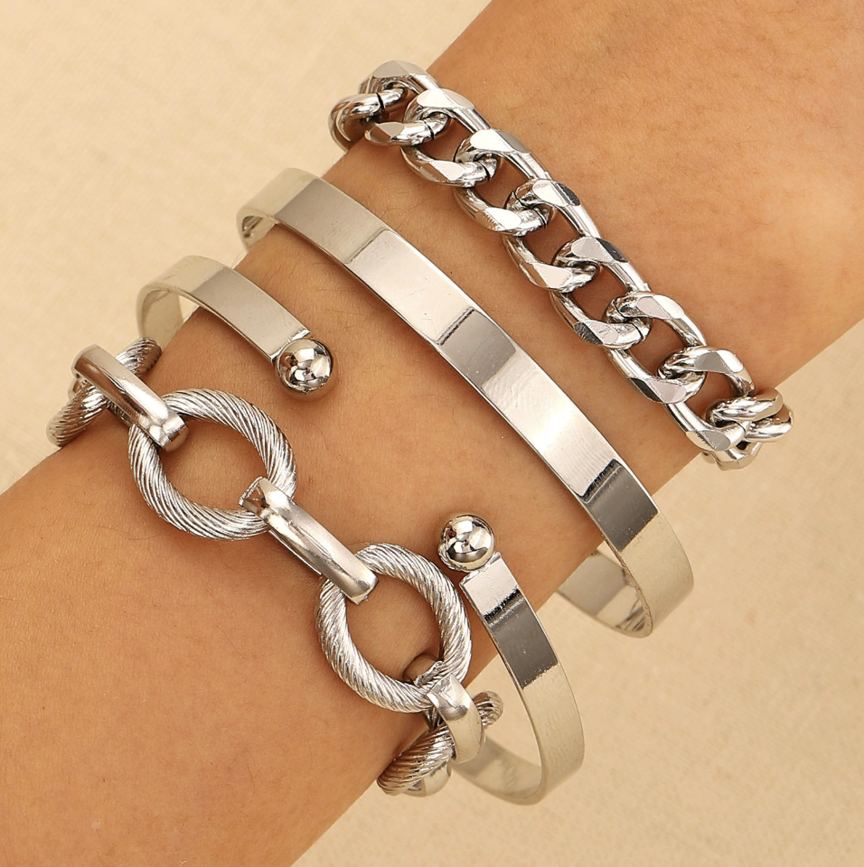 Bracelets Femmes Décontracté Floral Toutes Les Saisons Vacances Métal multicouche Bracelet